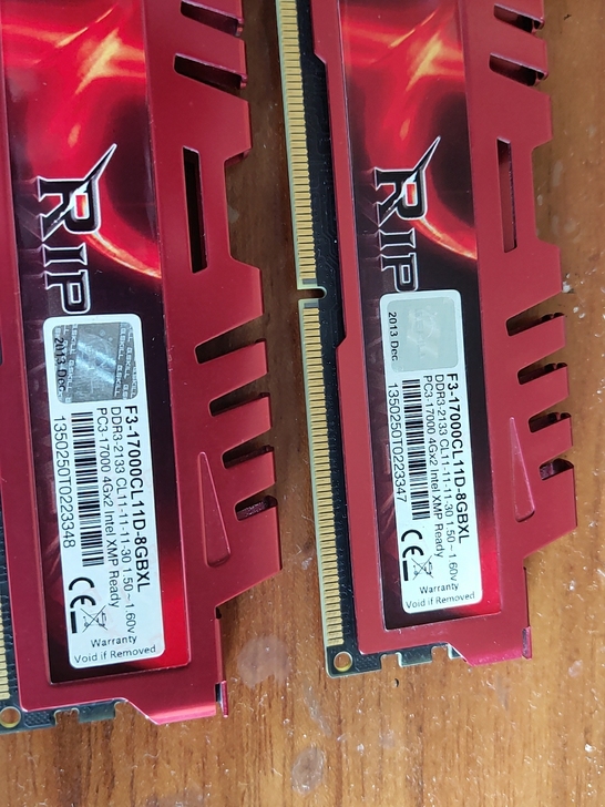 芝奇ddr3 2133 8g，一对出，包邮...