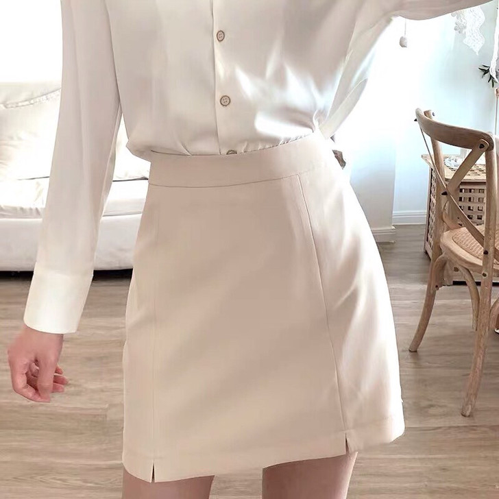 尺码全。清库存，侧开叉a字裙半身裙女春秋2...