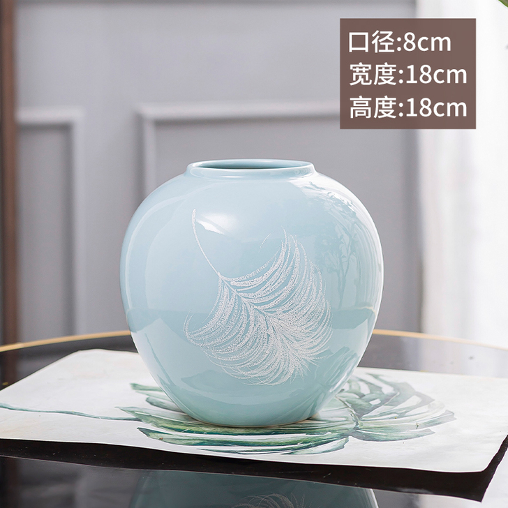 景德镇陶瓷复古陶罐花瓶小花瓶摆件粗陶客厅水...