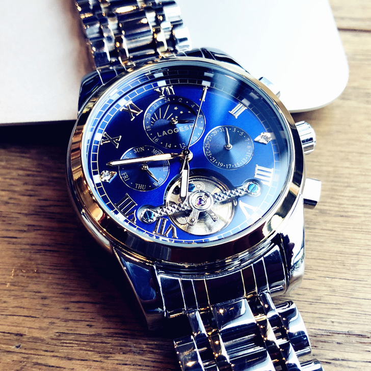 2021新款镂空陀飞轮全自动机械表手表男士...