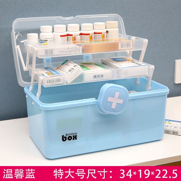 【捡漏】医药箱家用多层便携医疗应急常备药小...
