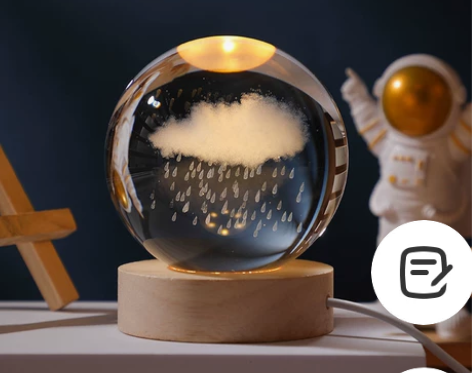 宇宙系列水晶球小夜灯桌面卧室摆件情侣闺蜜学...