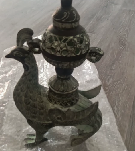 仿古青铜器鸟熏香炉古玩家居装饰品客厅摆件复...