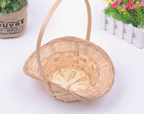 秋季包邮手工竹编花篮表演演艺盛放各类水果居...