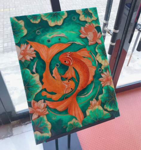 景泰蓝掐丝珐琅工艺画,客厅走廊卫生间阀门遮...