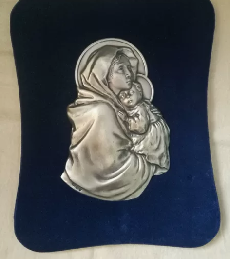 银圣母子浮雕装饰画22060503 淘自国...