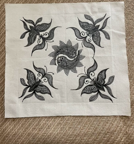 贵州民族手工蜡画 尺寸:41*41cm
