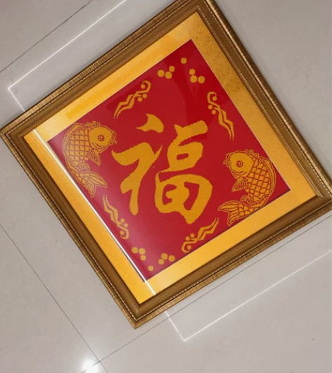 纯手工十字绣,650×650.自取可带画框...