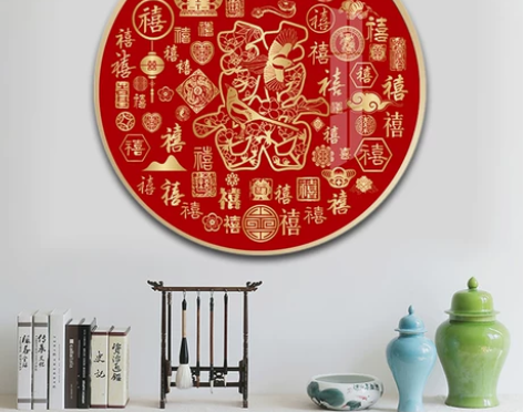 百喜图十字绣2021新款线绣客厅结婚喜字刺...