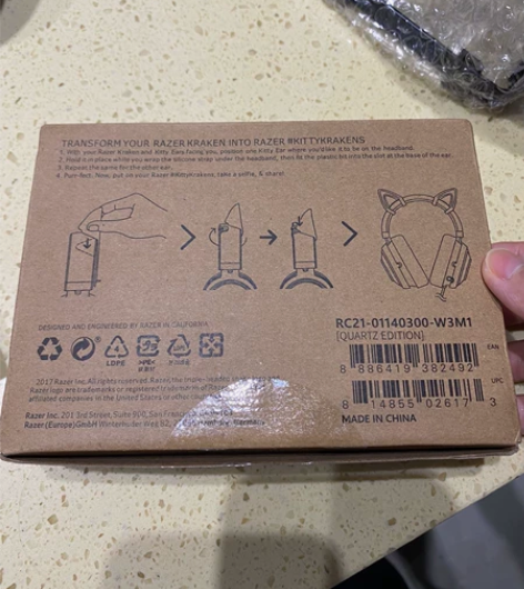 Razer雷蛇北海巨妖猫耳朵耳机配件，全新...