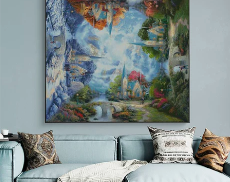 画仙子十字绣旋转四季酒店春夏秋冬满绣印花客...