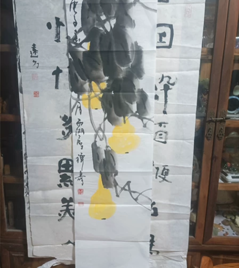 禅寿，著名花鸟画大家，品相如图，尺寸137...