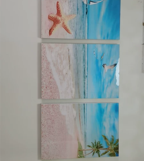 地中海 客厅无框画三联画现代装饰画卧室壁画...