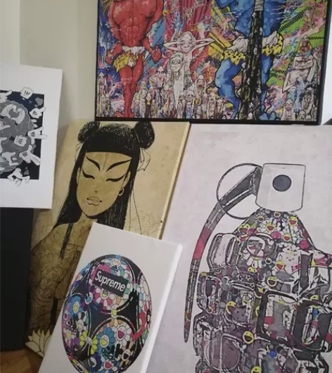 无框画装饰画 村上隆版画 装饰画 五百罗汉...