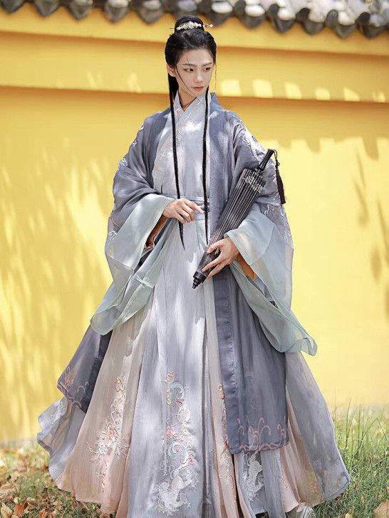 出社麟星瑶晋制汉服女原创正品魏晋中国风交领...