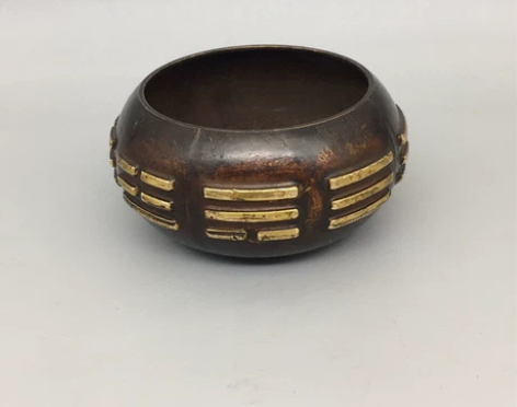 古玩古董摆件八卦香炉摆件鎏金工艺纯铜香炉供...