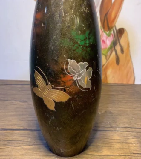 国外回流铜器，铜烟缸，铜工艺品 日本回流鎏...