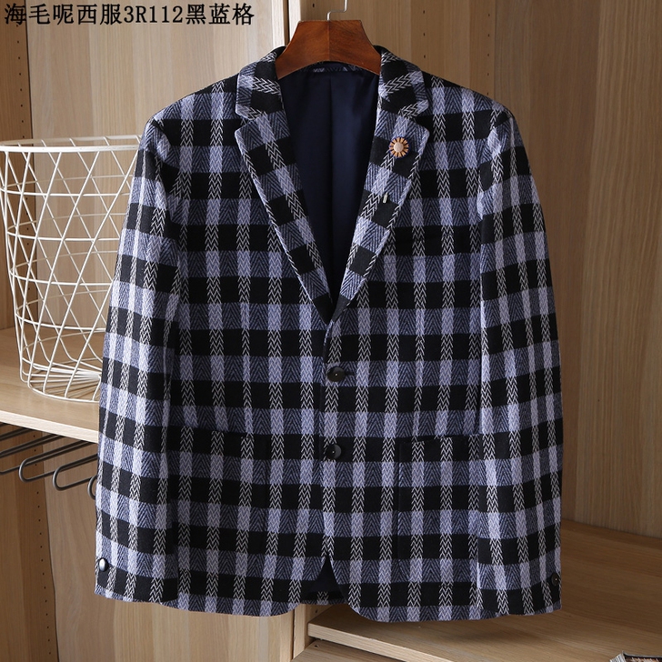 2021海系列新款羊毛呢男士西服!秋冬加厚...