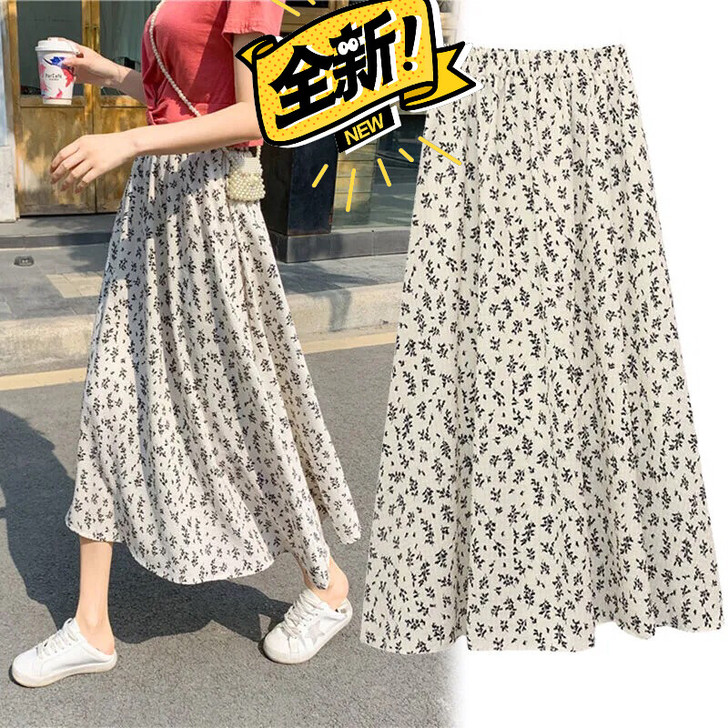 2021夏季最新款碎花半身裙长裙复古超级百...