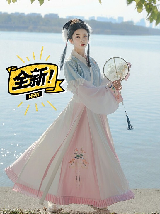 出云芳晴浮蕖清汉服夏季薄款女原创白菜晋制刺...