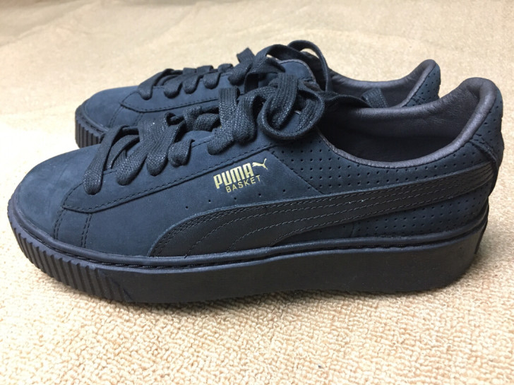 puma版型厚松糕黑胶底磨砂黑彪马38码