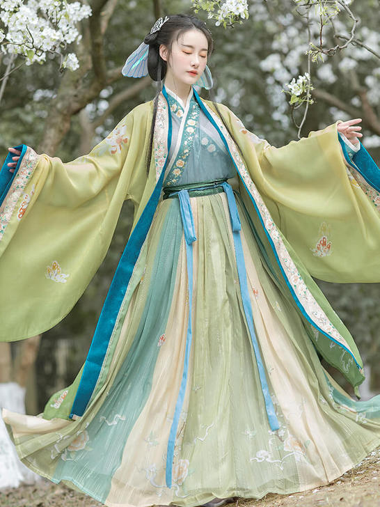 汉服女中国风原创小个子樱花超仙宋制交领齐腰...