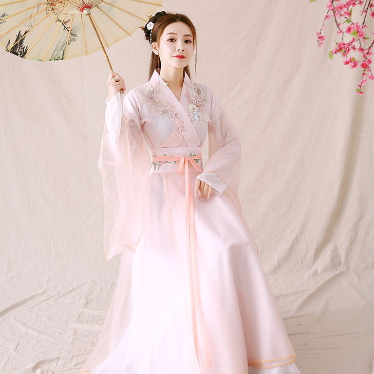 古装女汉服襦裙仙女粉色清新淡雅仙气古风大广...
