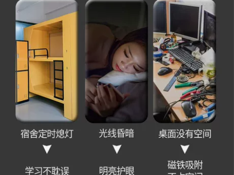台灯护眼学习灯LED学生宿舍灯可充电卧室床...