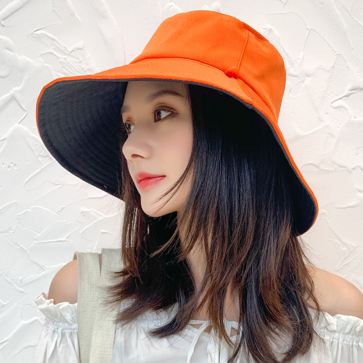 渔夫帽女夏韩版潮百搭日系网红双面遮脸帽子出...
