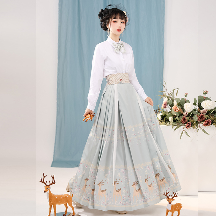 清梳一鹿有你原创汉服女明制马面裙日常穿搭仙...