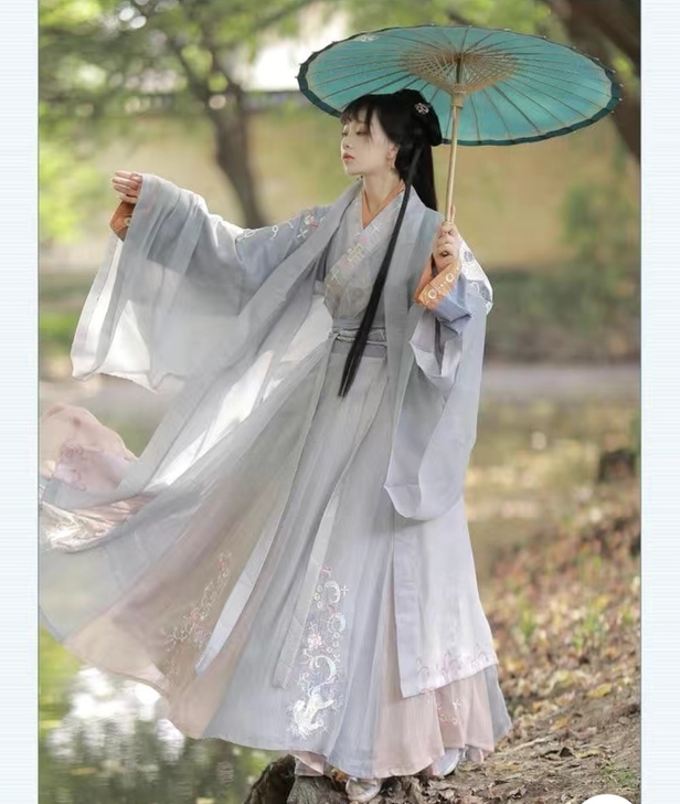 出社麟星瑶晋制汉服女原创正品魏晋中国风交领...