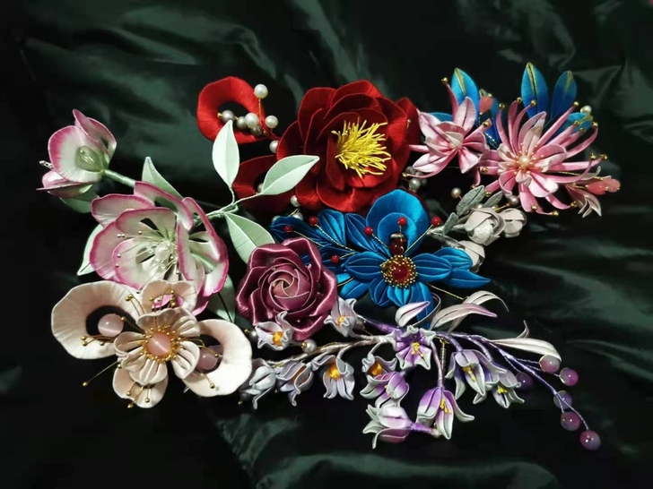 缠花发簪汉服配饰后压发冠都有