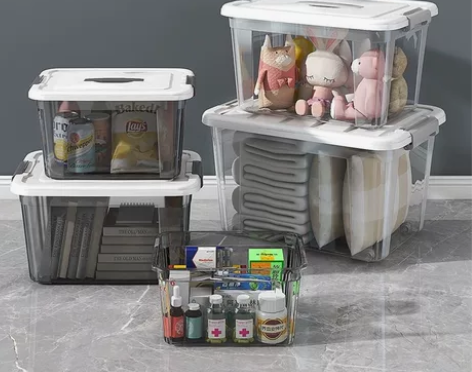 收纳箱家用储物箱透明杂物玩具收纳盒大号衣服...