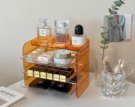 透明桌面化妆品收纳盒卧室宿舍分层整理收纳架...