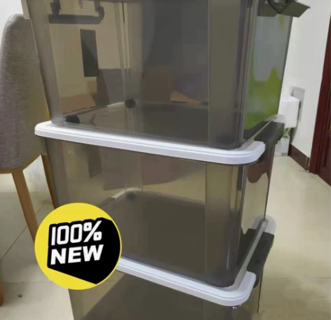 秒杀#3个60L装透明收纳箱整理衣服透明加...