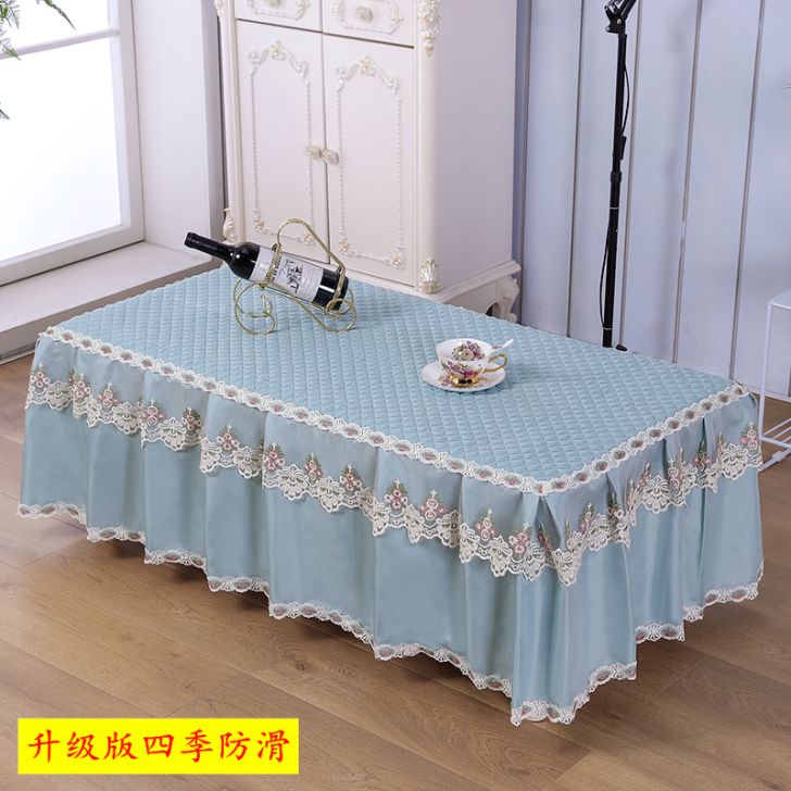 茶几桌布长方形布艺蕾丝餐桌垫客厅防滑茶几罩...