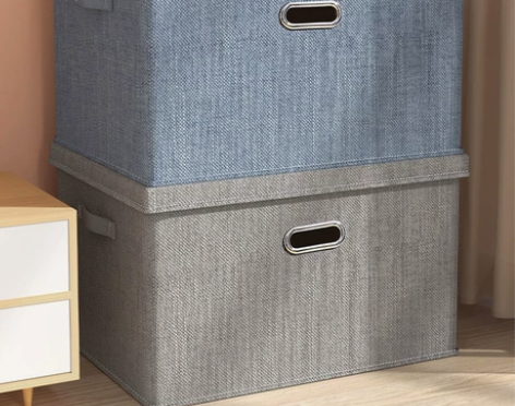 【低价处理】收纳箱布艺储物箱有盖家用衣服整...