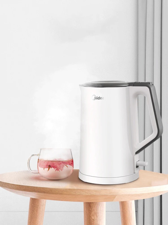美的电热烧水壶家用304不锈钢全自动断电