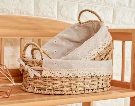 【16.9元包邮】藤编收纳筐化妆品面膜杂物...