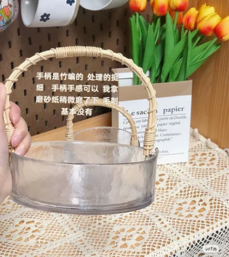 清货处理露营装备水果篮高颜值日式玻璃水果篮...