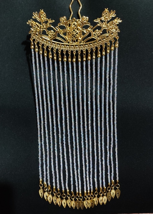 米珠流苏后压,单流苏长度大约18厘米,手工...