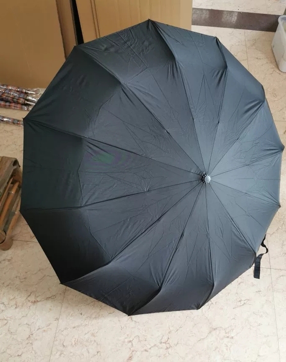 库存处理一批12骨加粗骨黑胶全自动伞