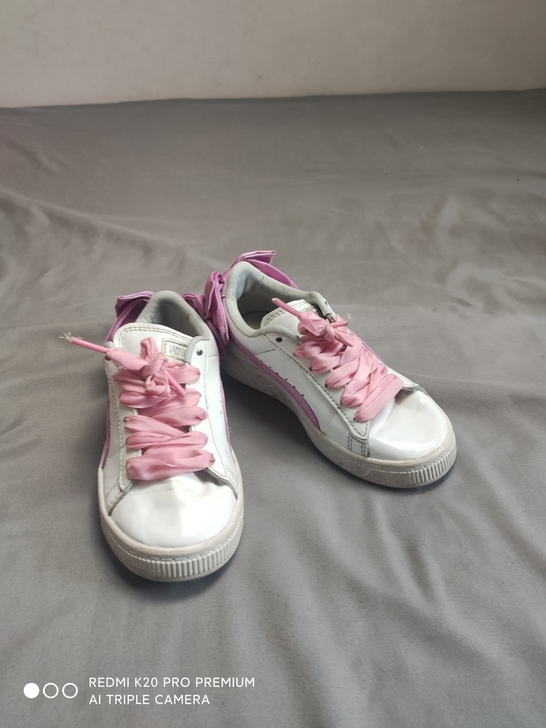 正品秋冬29码PUMA彪马板鞋女子亮面厚底...