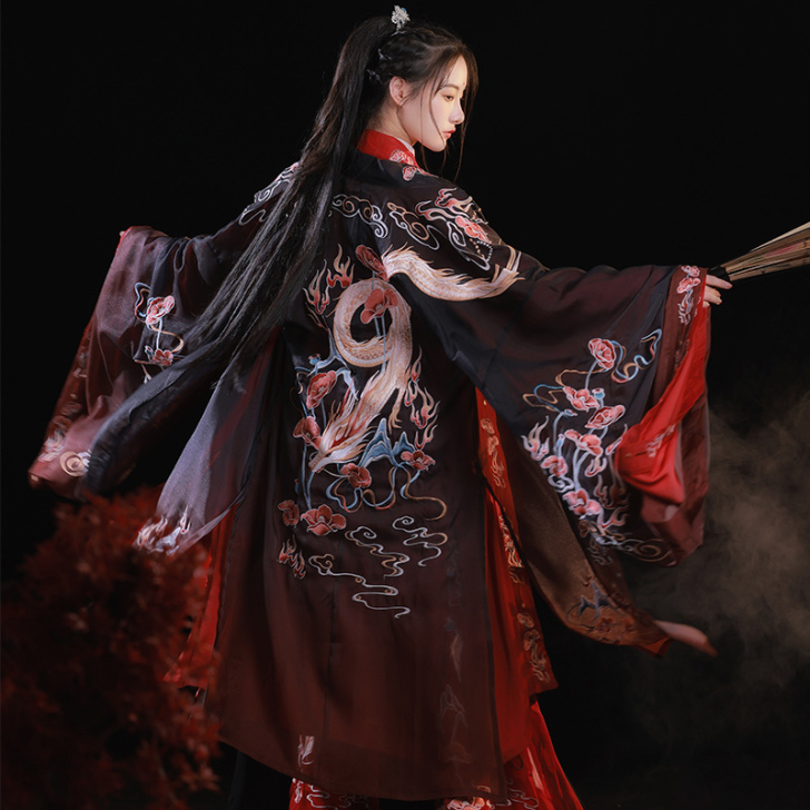 耀春褒姒原创晋制汉服女重工刺绣魏晋风交领齐...