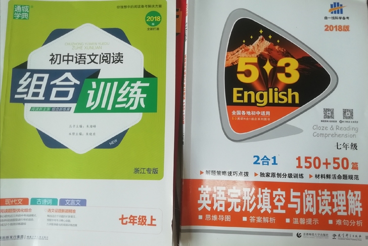 【语文英语阅读+完形填空】七年级 基本全新