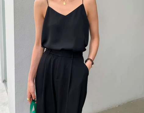 雪纺背心女外穿春夏设计感小众v领宽松内搭无...