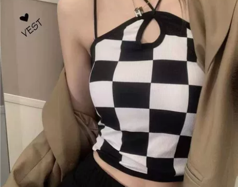 全新辣妹纯色吊带背心女带一体胸垫细肩带打底...