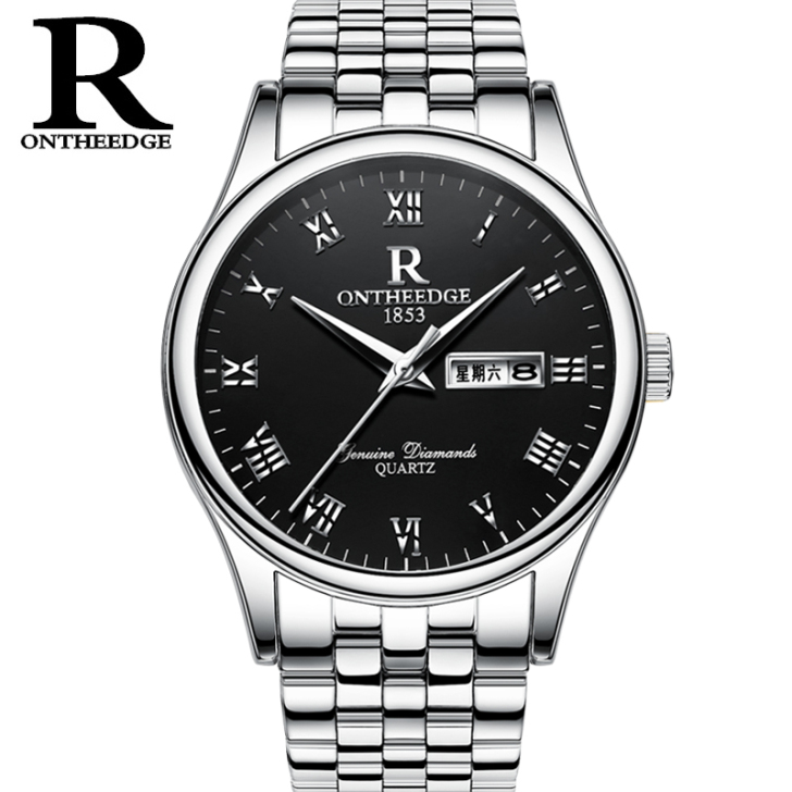 正品超薄手表男女士休闲钢带情侣腕防水石英女...