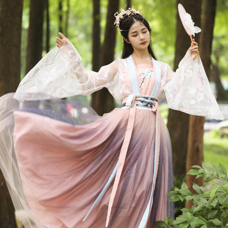 花神赋汉服苍海赋中国风夏季仙气樱花飘逸古风...