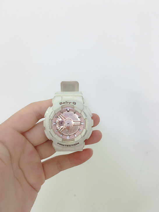 卡西欧baby-G手表！粉白色，经典少女，...